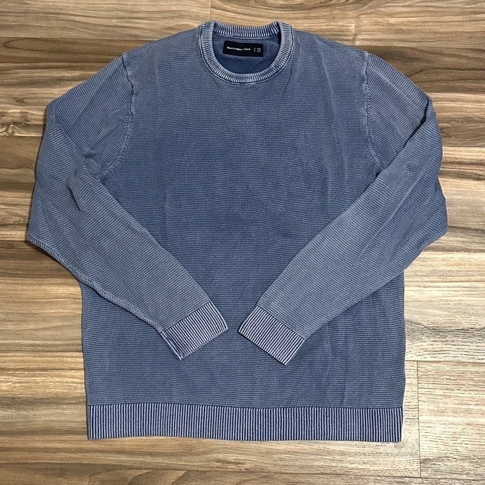 Abercrombie & Fitch Men’s XXL Crewneck Lightweight Sweater Blue Mineral Wash